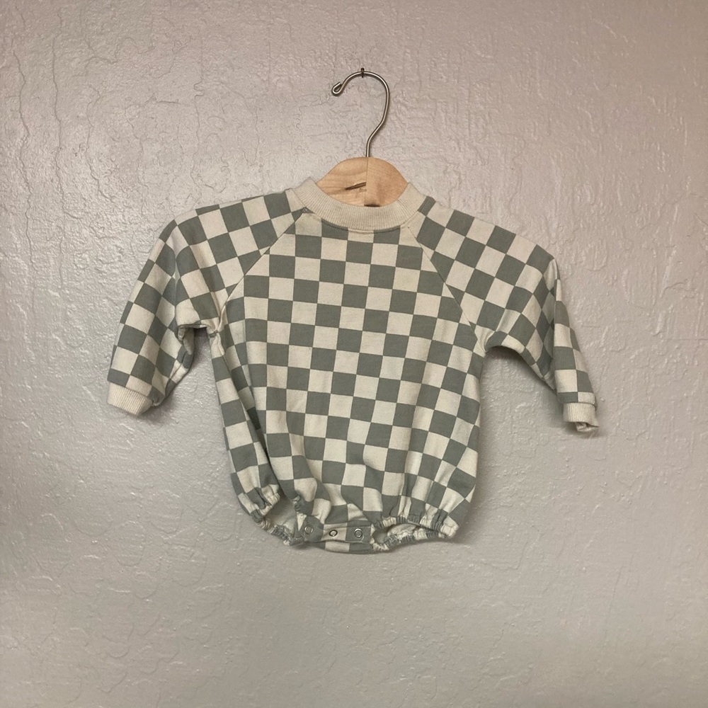 $31 ADD ON rylee + cru checkered bubble romper 0-3M Zara Janie and Jack Baby Gap